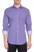 Men's Bugatchi Slim Fit Geo Print Sport Shirt - Purple