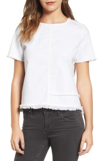 Women's Ag Tawny Raw Edge Tee - White