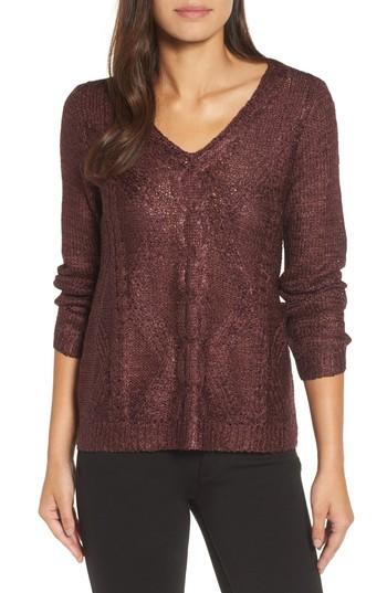 Women's Nic+zoe Cable Wave Top - Red
