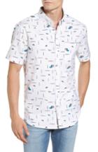 Men's Original Penguin Paintbrush Pattern Woven Shirt - White