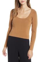 Women's Leith Fitted Knit Top, Size - Brown
