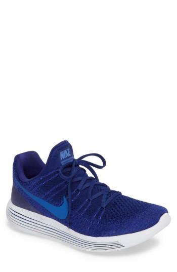 Men's Nike Flyknit 2 Lunarepic Running Shoe M - Blue