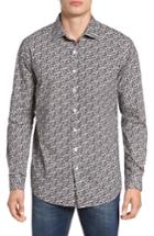 Men's Rodd & Gunn Bucklands Beach Print Sport Shirt, Size - Grey