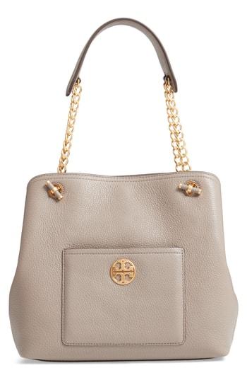 Tory Burch Small Chelsea Leather Tote - Grey