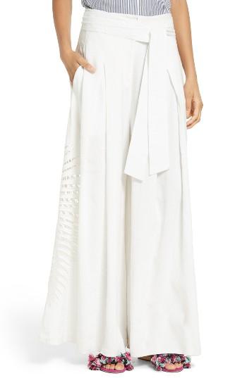 Women's Tanya Taylor Lulu Palm Embroidered Pants