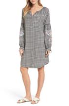 Women's Caslon Embroidered Sleeve Shift Dress - Black