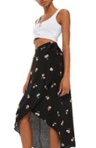 Women's Topshop Floral Dot Wrap Skirt Us (fits Like 0) - Black