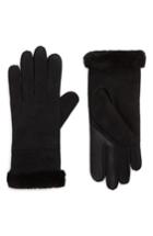 Women's Ugg Slim Genuine Shearling Tech Gloves - Black