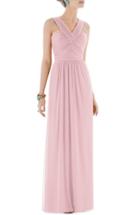 Women's Alfred Sung Shirred Chiffon V-neck Gown - Pink