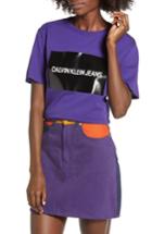 Women's Calvin Klein Jeans Blocked Gel Logo Tee - Purple