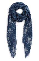 Men's Drakes Block Print Scarf, Size - Blue