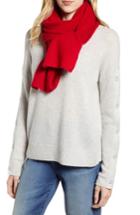 Women's Halogen Solid Cashmere Scarf, Size - Red
