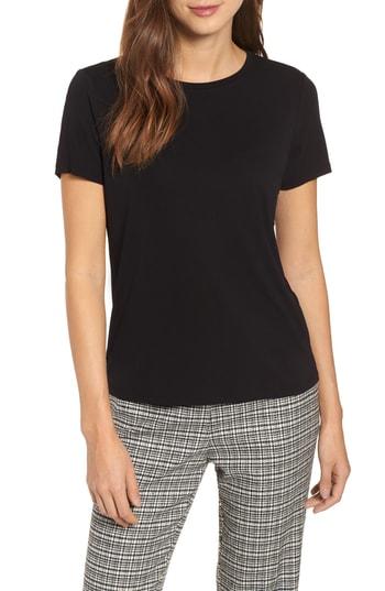 Women's Eileen Fisher Silk Top, Size - Black