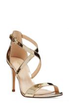 Women's Nine West Mydebut Cross Strap Sandal M - Metallic