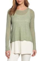 Women's Eileen Fisher Hemp Blend Crop High/low Sweater - Green