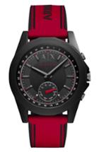 Men's Ax Armani Exchange Connected Silicone Strap Hybrid Smart Watch, 44mm