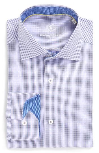 Men's Bugatchi Trim Fit Microcheck Dress Shirt .5 - Purple