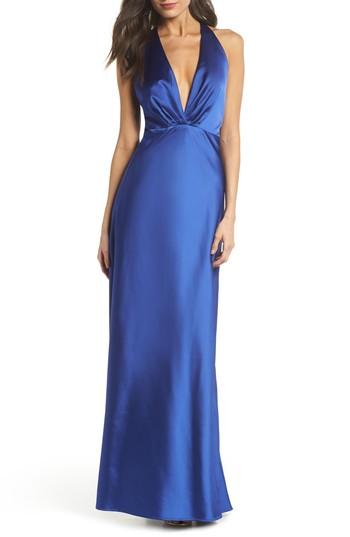 Women's Maria Bianca Nero Rosie Satin Gown - Blue