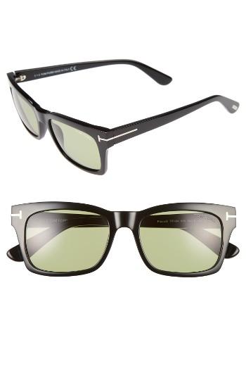 Women's Tom Ford Frederick 54mm Sunglasses - Shiny Black/ Green