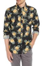 Men's Bonobos Summerweight Slim Fit Pineapple Print Sport Shirt R - Black