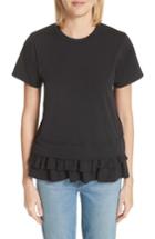 Women's Comme Des Garcons Ruffle Hem Tee - Black