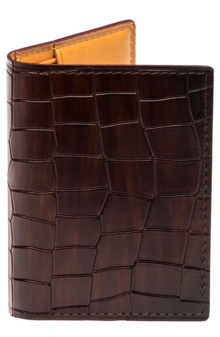 Men's Magnanni Leather Card Case - Brown