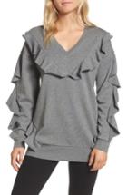 Women's Chelsea28 Ruffle Sweatshirt, Size - Grey
