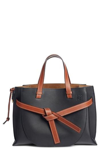 Loewe Gate Calfskin Leather Tote - Black