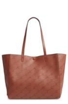 Stella Mccartney Small Logo Faux Leather Tote - Brown