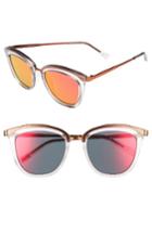 Women's Le Specs Caliente 53mm Cat Eye Sunglasses - Mist/ Firecracker