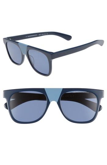 Women's Calvin Klein 53mm Rectangular Sunglasses - Navy
