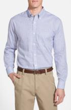 Men's Cutter & Buck 'epic Easy Care' Classic Fit Wrinkle Free Tattersall Plaid Sport Shirt, Size - Blue (online Only)