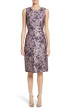 Women's St. John Collection Metallic Floral Jacquard Dress - Purple