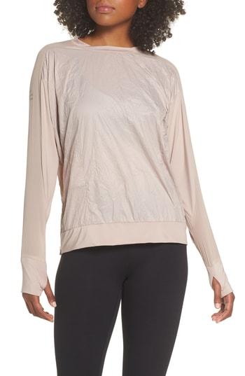 Women's Nike Water Repellent Pullover Running Jacket - Beige