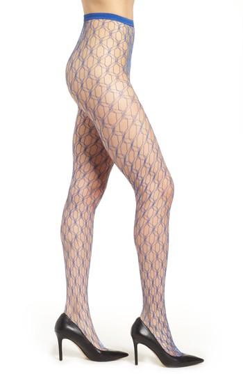 Women's Oroblu Collant Fishnet Tights - Blue