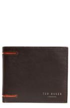 Men's Ted Baker London Figgy Inset Spine Leather Wallet - Brown