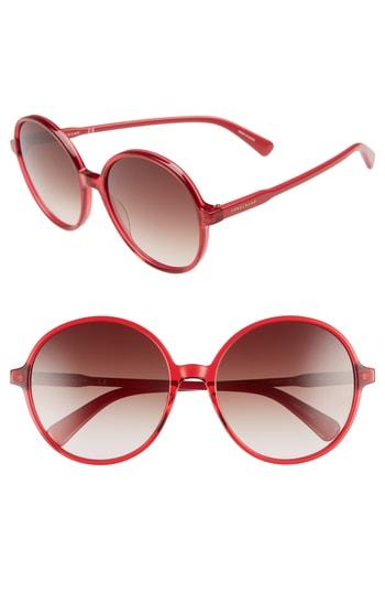 Women's Longchamp 49mm Gradient Round Sunglasses - Cherry/ Red