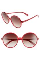 Women's Longchamp 49mm Gradient Round Sunglasses - Cherry/ Red