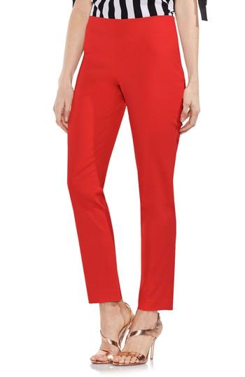 Women's Vince Camuto Doubleweave Side Zip Skinny Pants - Red