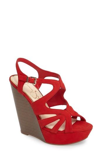 Women's Jessica Simpson Brissah Wedge .5 M - Red