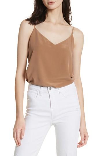 Women's L'agence 'jane' Silk Tank - Beige