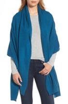 Women's Halogen Ottoman Rib Cashmere Wrap, Size - Blue