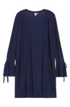 Women's Halogen Lightweight Tie Sleeve Cardigan, Size - Blue