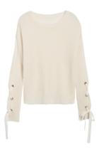 Women's Madison & Berkeley Laced Sleeve Sweater - Ivory