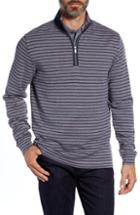 Men's Bugatchi Mock Neck Half Zip Pullover - Grey