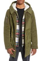 Men's Scotch & Soda Seasonal Parka With Removable Lining And Detachable Faux Shearling Hood - Green