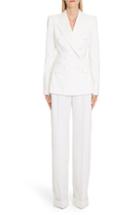 Women's Dolce & Gabbana Double Breasted Stretch Wool Blend Jacket Us / 44 It - White