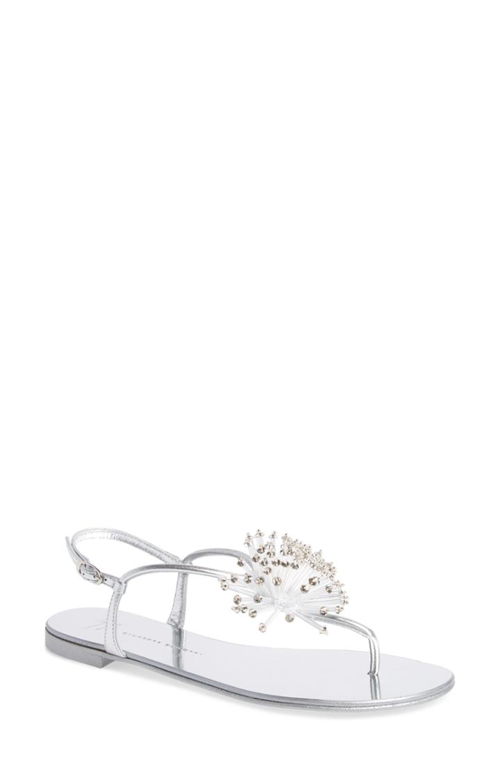 Women's Guiseppe Zanotti Flower Burst Sandal .5 M - Metallic