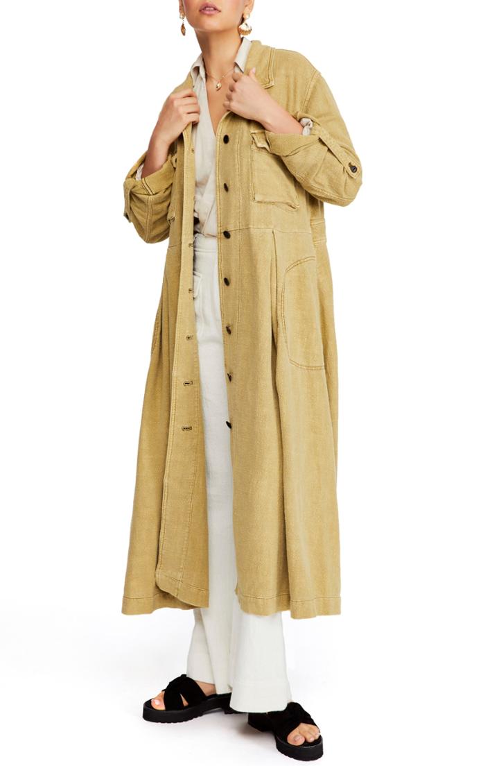 Women's Free People Rainz Duster Jacket - Green