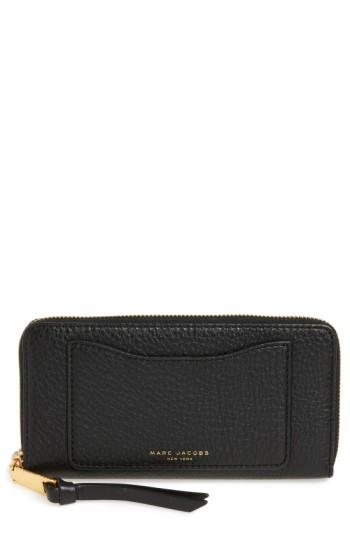 Women's Marc Jacobs 'recruit Standard' Leather Wallet - Black